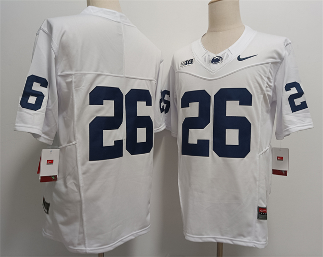 Men's Penn State Nittany Lions #26 Saquon Barkley White 2024 F.U.S.E. Stitched Jersey